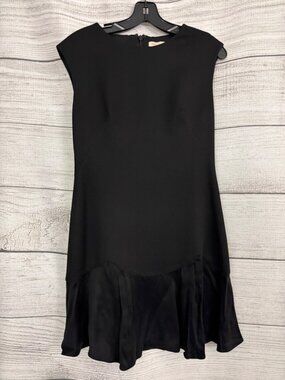 Rebecca Taylor Textured Sleeveless Dress With Satin Ruffle Hem Size 8